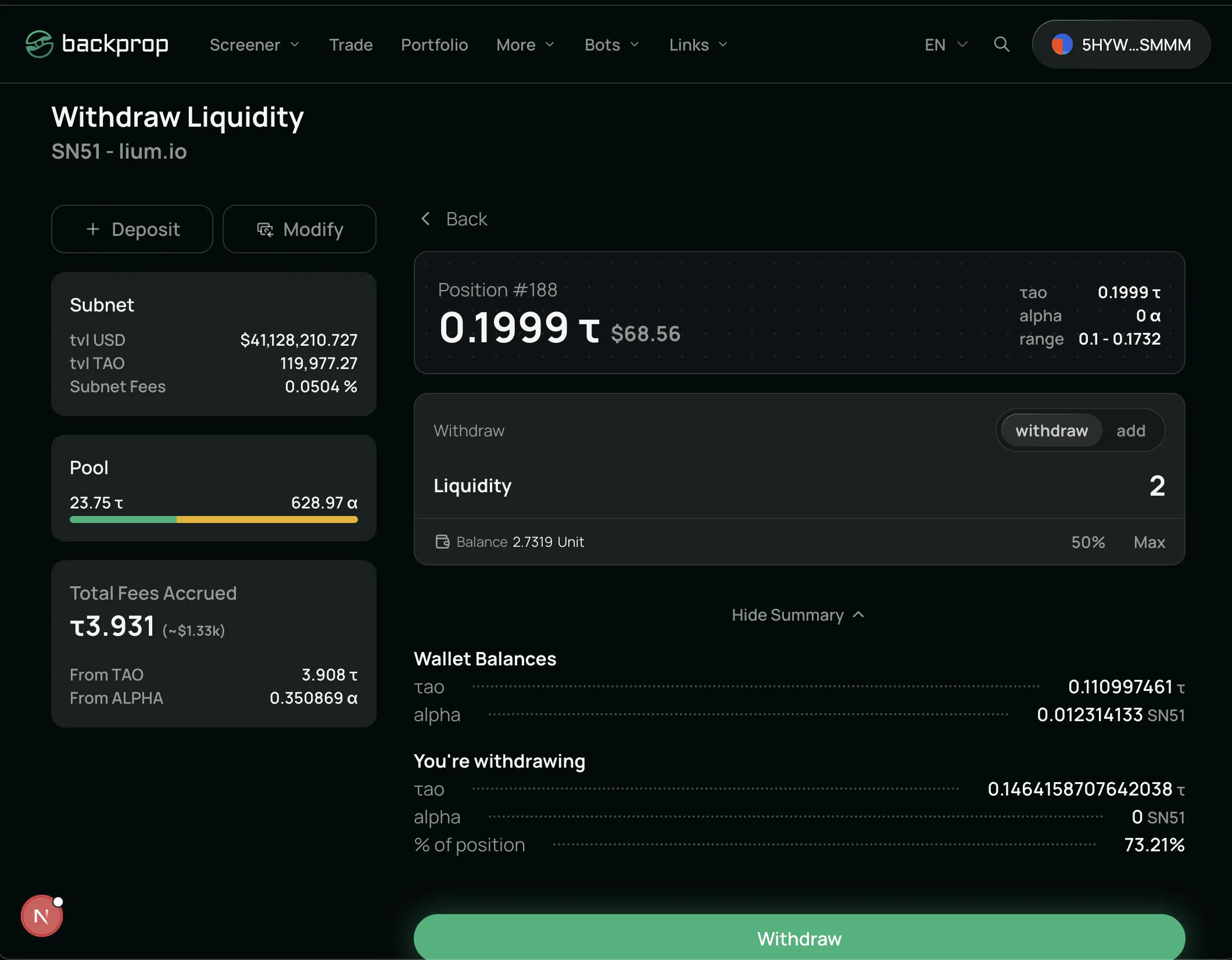 Preview Withdraw