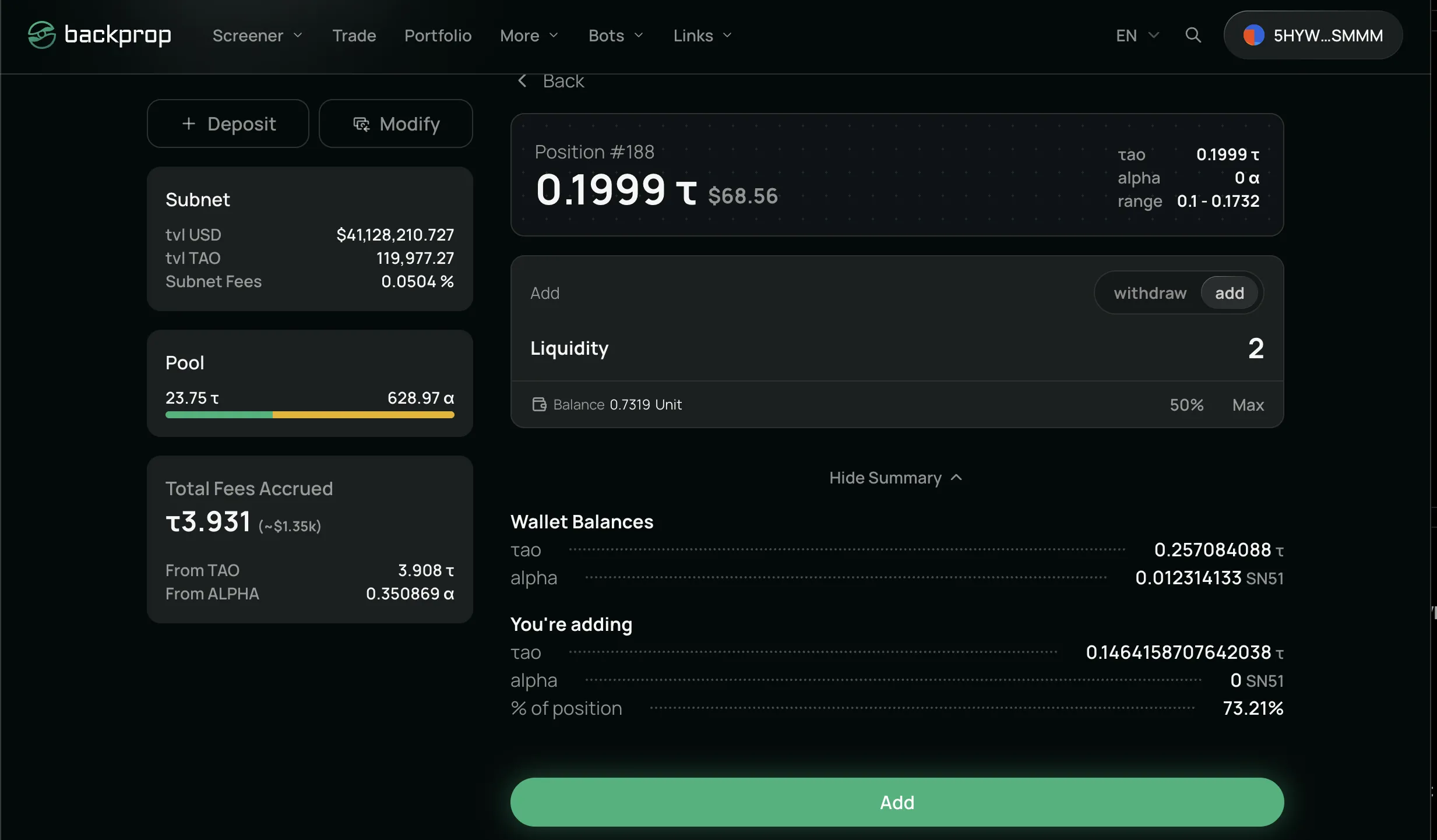 Add More Liquidity